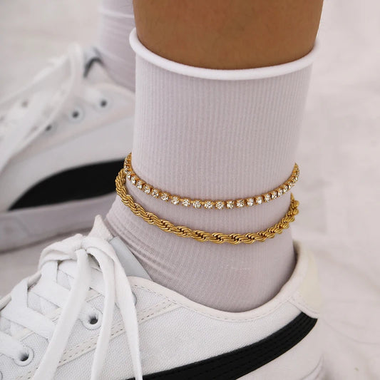 New Fancy Anklet For Girls Black Bead with Golden Chain Payall For Women