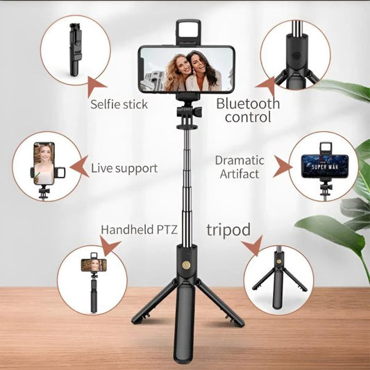 Selfie Stick With Tripod | Bluetooth Foldable Selfie Rod For Phone Action Camera Iphone